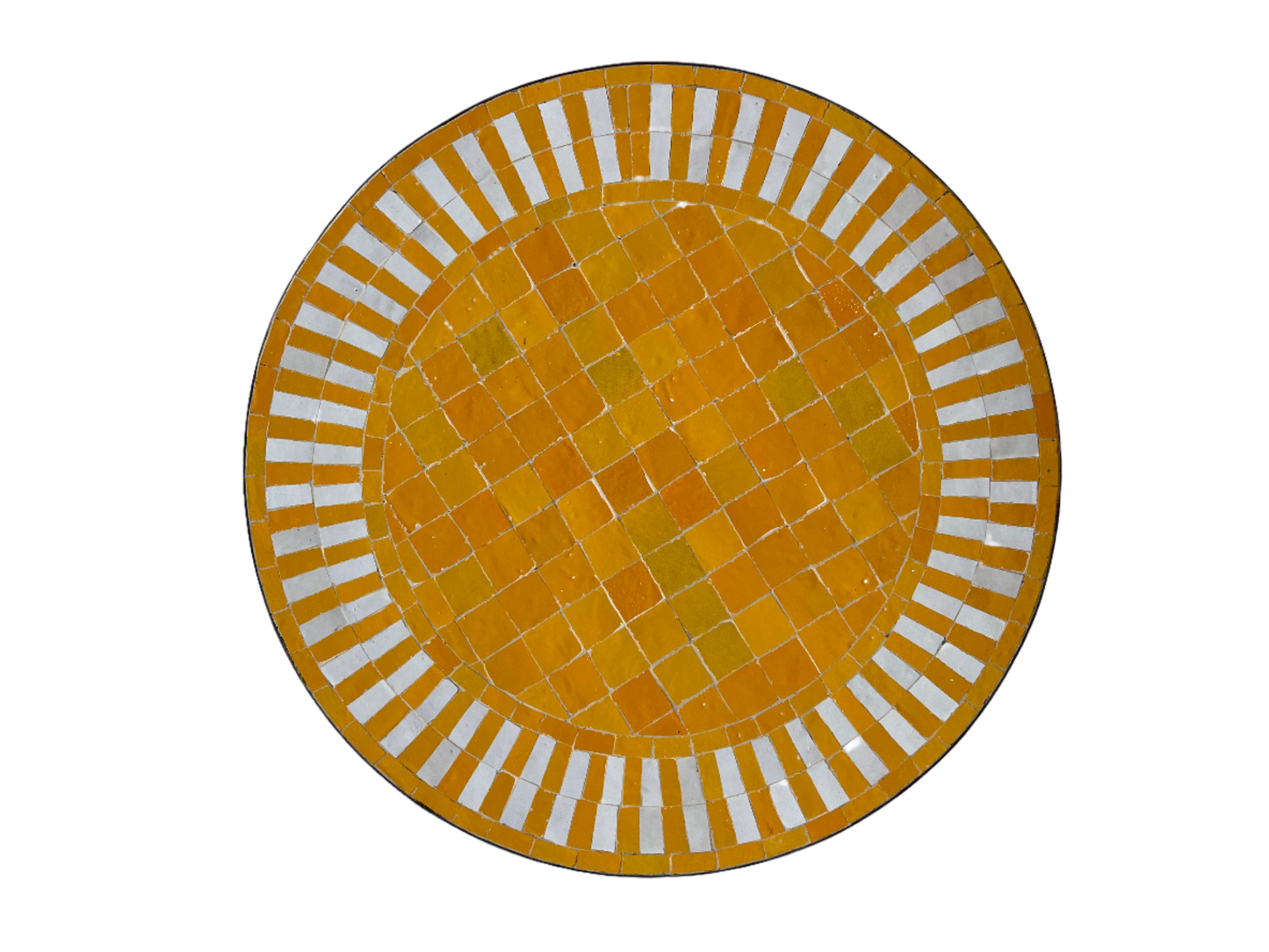 Handcrafted Orange Mosaic Table – Luxurious Round Table for Home Decor and Outdoor Patio Furniture – Elevate Your Patio