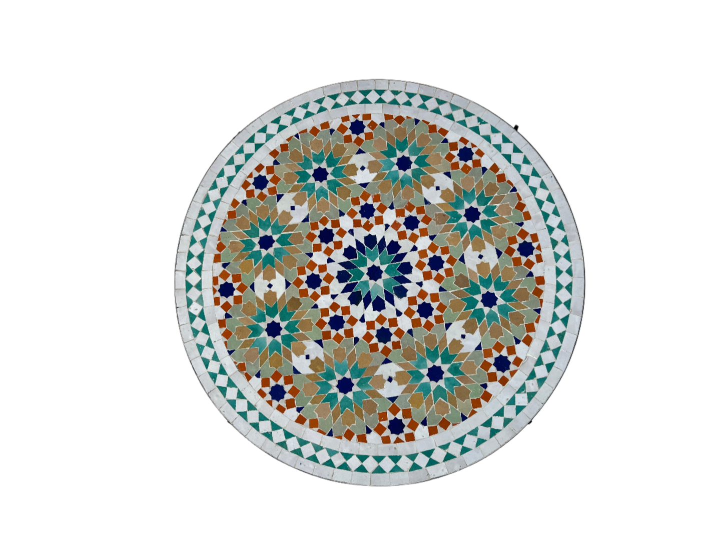 Personalizable Mosaic Table – Handcrafted Round Colorful Table with Moroccan Traditional Candle Design – Ideal for Patio and Home Furniture