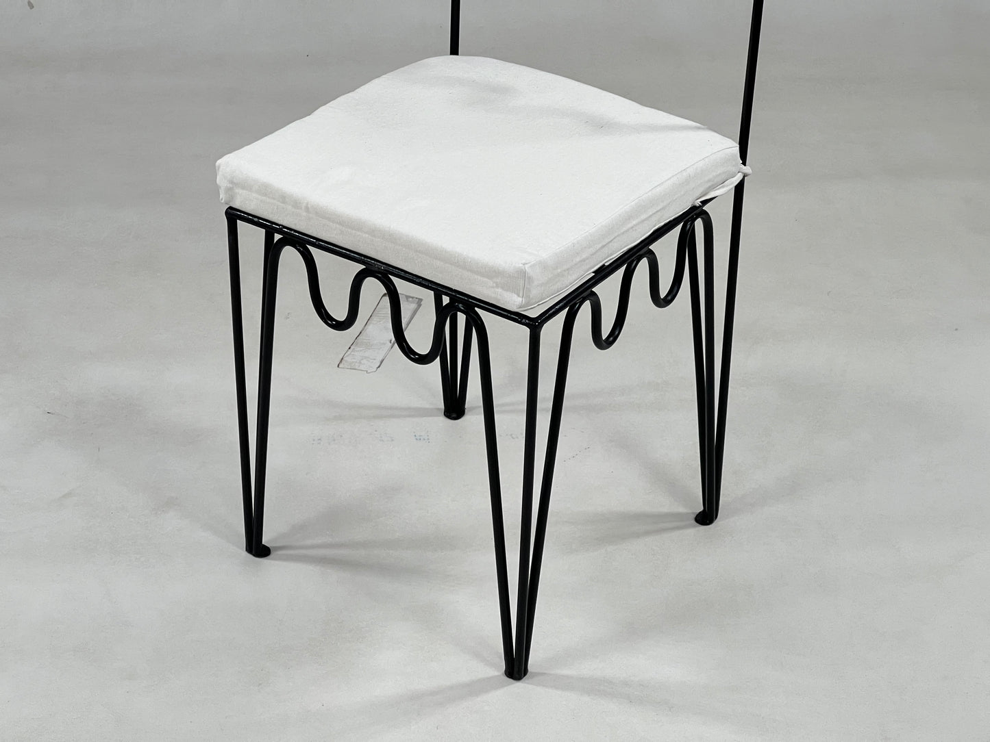 Handcrafted Moroccan Iron Stools - Elegant Wrought Iron Chairs with Complimentary White Cushions, Unique Home Decor Furniture