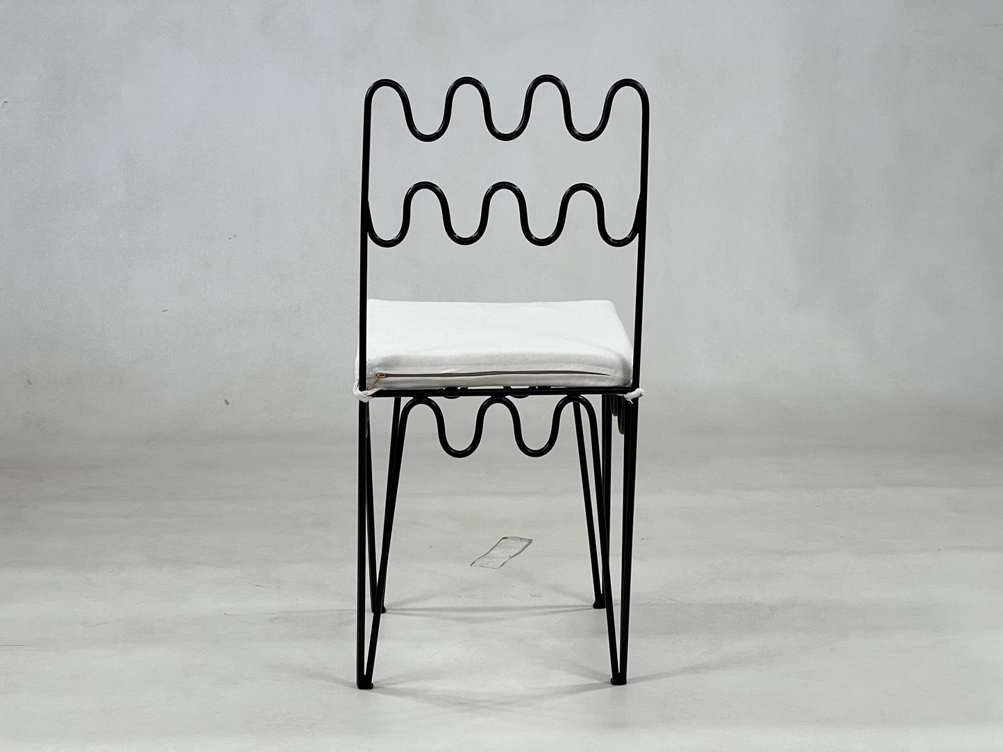 Handcrafted Moroccan Iron Stools - Elegant Wrought Iron Chairs with Complimentary White Cushions, Unique Home Decor Furniture