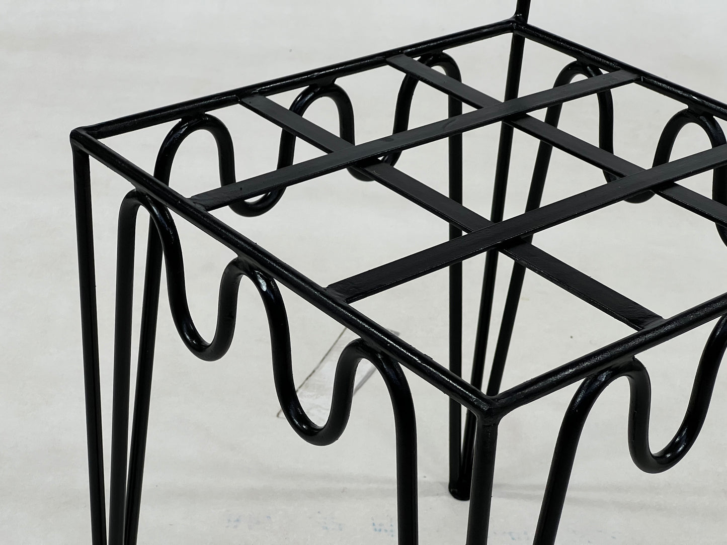 Handcrafted Moroccan Iron Stools - Elegant Wrought Iron Chairs with Complimentary White Cushions, Unique Home Decor Furniture