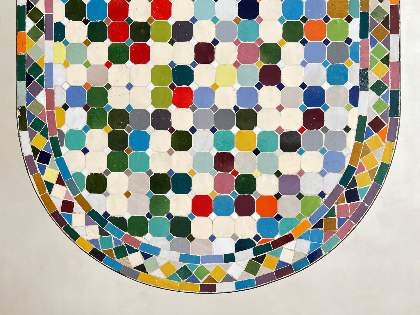 Stunning Mosaic Table – Customizable Oval Table with Traditional Moroccan Design, Luxurious Made-to-Order Colorful Patio Furniture