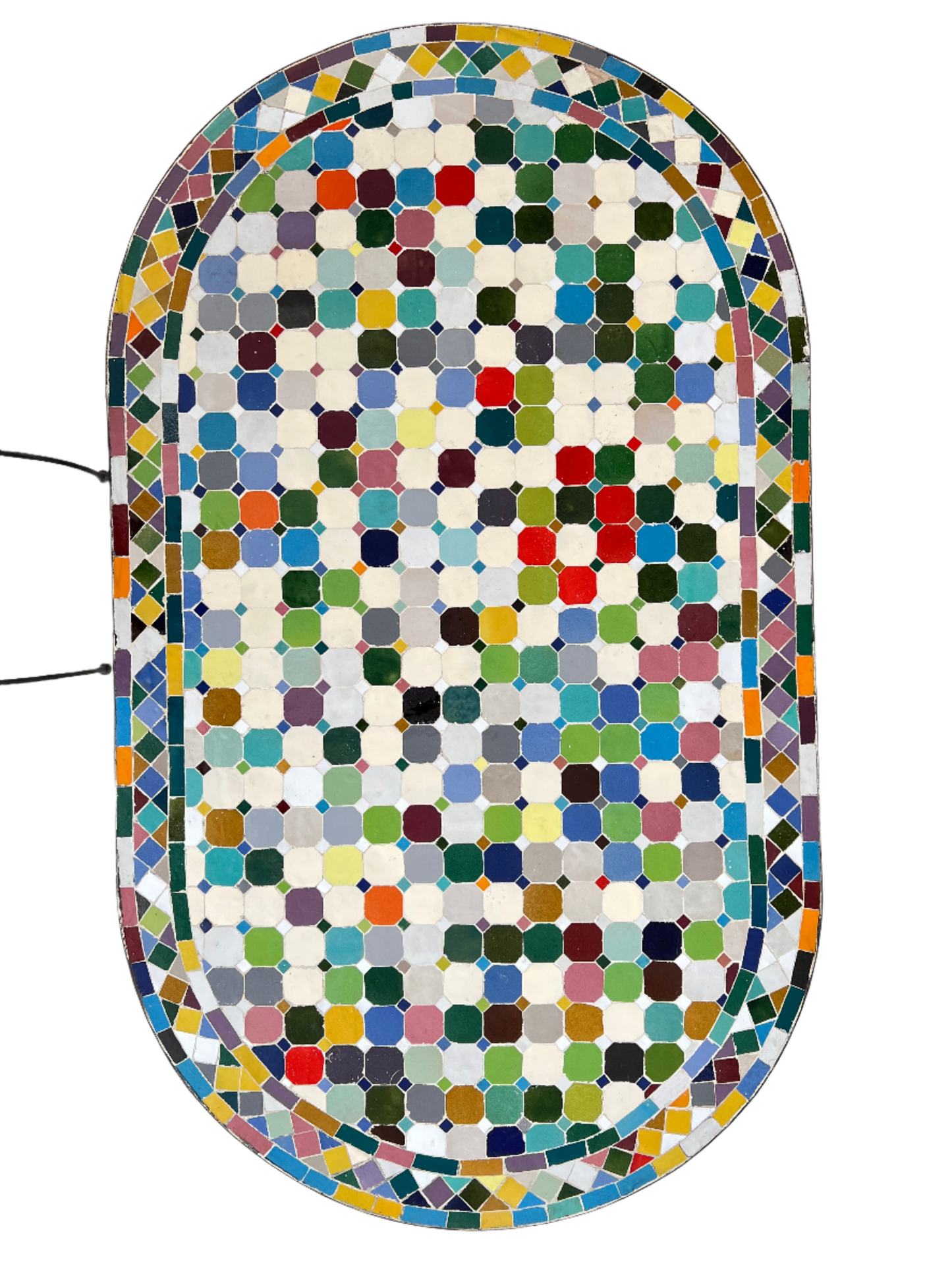 Stunning Mosaic Table – Customizable Oval Table with Traditional Moroccan Design, Luxurious Made-to-Order Colorful Patio Furniture